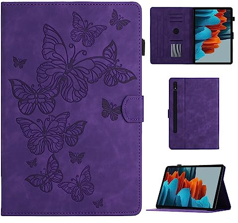 Coque pour Samsung Galaxy Tab S8 11 2022 / S7 11 2020 Étui de Protection Case Tablette Housse avec S Pen Porte-Stylet pour Samsung Galaxy Tab S8 (SM-X700, SM-X706) / S7 11 (T870 / T875), Violet