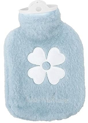 1 Pcs Hot Water Bottle,500ml Small Hot Water Bottle with Soft Premium Faux Fur Cover - 2-in-1 Water Bag for Cold & Hot - Compress Mini Hot-water Bag (Blue)