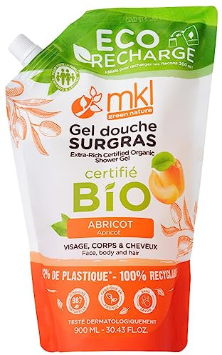 MKL Green Nature Gel Douche Surgras Abricot Éco-Recharge Bio 900 ml