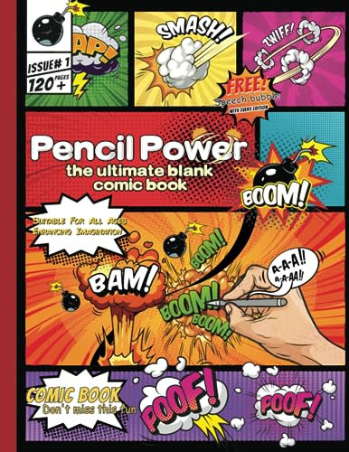 Blank Comic Book: Pencil Power The Ultimate Blank Comic Book 126 - Pages 8.5 x 11