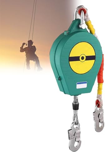 Höhensicherungsgerät 3m/5m/7m/10m/15m/20m, Absturzsicherung Seil für Dachdecker, Selbsteinziehendes Rettungsleinenkabel mit Pufferfeder und Haken Aus Legiertem Stahl, Belastung: 150kg(Size:3m)
