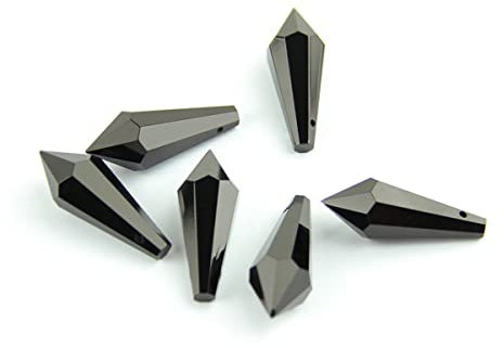 Kronleuchter Kristall Prismen Anhänger 38mm/63mm/76mm 10pcs/50pcs/200pcs Schwarze Kristallprisma-Kronleuchter-Teile (Color : 38mm, Size : 10pcs)