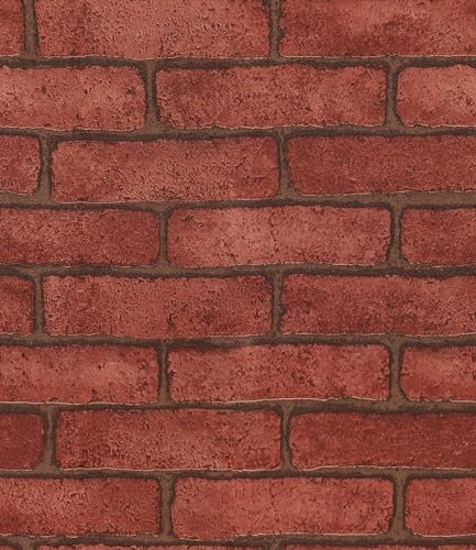 Yullpaper Papier Peint Brique Rouge 40cm X 300cm Rouleau Adhesif Decoratif Papier Peint Pierre 3d Vintage Papier Peint Adhesif Mural Chambre Salon Revetement Mural Adhesif Lavable Papier Adhesif Mural