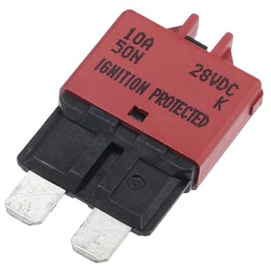 A ABSOPRO Sicherungsautomat Blade Style Fuse 10A 28V für Auto Marine Metall Rot