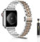 NicMool Mujer Correa para Apple Watch 38mm 40mm 41mm 42mm, Delgado Pulseras de Acero Inoxidable para Apple Watch Series 10 42mm/iWatch Series 9/8/7/6/5/4/3/2/1/SE/SE 2 - Plata/Oro Rosa