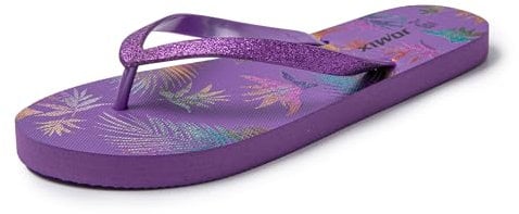 JOMIX Infradito Donna Estive con Strass Ciabatte Gomma Ragazza Piscina Leggere Comode Spiaggia Mare Casa SD9322 Viola, 41