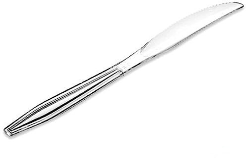 Acan Tradineur - 4 paquetes de 12 Cuchillos Reutilizables, plástico, reciclables, Extra Resistentes, higiénicos, Aptos para lavavajillas (Transparente - 20 cm - Total 48 uds)