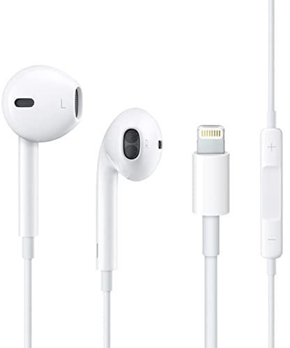 Auricolari in-ear per iPhone con connettore Lightning, certificati Apple MFi, con isolamento acustico, con microfono e controllo del volume, compatibili con iPhone 14/13/12/11/SE/XS/XR/8/7, supporta