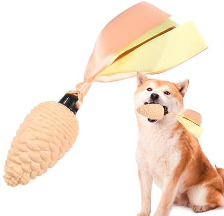 Yianyal Tannenzapfen-Kauspielzeug | Quietschendes Seil-Kauspielzeug für Hunde mit Beißstreifen | Haustierspielzeug für Welpen, weich und energieverbrauchend, Zahnspielzeug für Hunde Mundgesundheit und