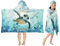 SearchI Kinder Kapuzen Strandtücher Personalisierte,Schnelltrocknend Kinder Poncho mit Kapuze Weich Badetücher Badehandtuch Handtücher Jungen Mädchen für Strand Bad Schwimmbad,Meeresschildkröte
