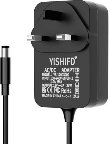 12v 3A 36W Power Supply Adapter AC/DC Adapter for CCTV Security Camera, LED Strip Lights, LCD Monitor, Audio/Video,Router,Security Camera, UK Plug, Wall Charger5.5 x 2.5mm(Compatible with 5.5 x 2.1mm)