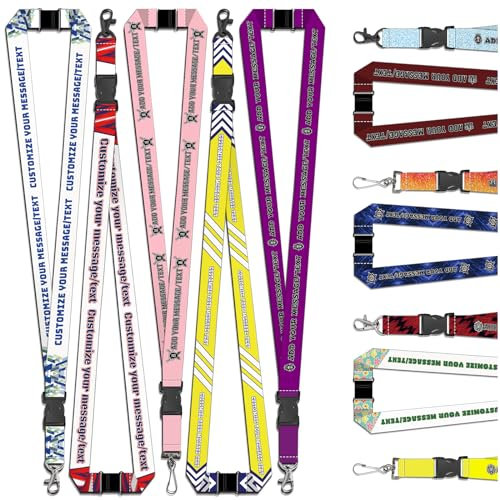 Maßgeschneiderte Schlüsselbänder für Abzeichen, Personalisierte Lanyards, schlüsselband personalisiert, schlüsselanhänger personalisiert, Lehrer Studenten Ausweise, Design mit TexT/LOGO angepasst