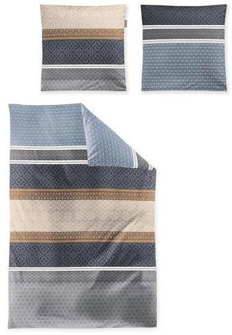 Irisette Feinbiber Bettwäsche Panda 8543 blau 1 Bettbezug 155 x 220 cm + 1 Kissenbezug 80 x 80 cm