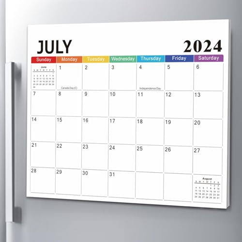 2024-2025 Calendario de nevera magnética, calendario magnético 18 meses de julio de 2024-dic2025, calendario magnético para el aula, calendario mensual para el refrigerador, calendario 2024-2025 re