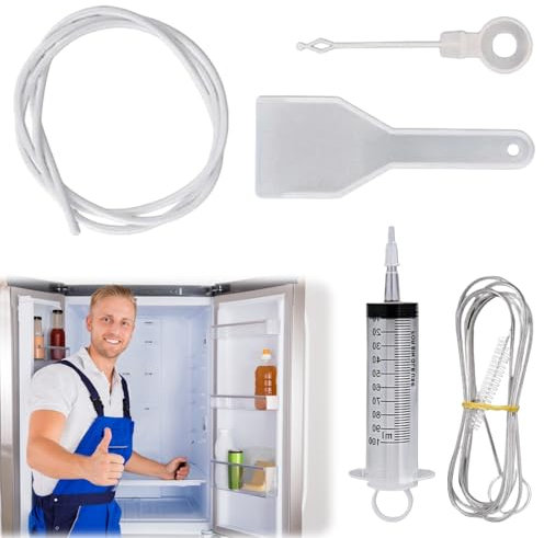 Kit Pulizia Frigorifero,5pcs Strumenti per Pulizia Frigorifero,Kit Pulizia Frigorifero,Kit Pulisci Tubi,Pulisci Tubi Frigorifero,Spazzola per Frigorifero,Sbrinatore Freezer,Pulizia Fori Scarico