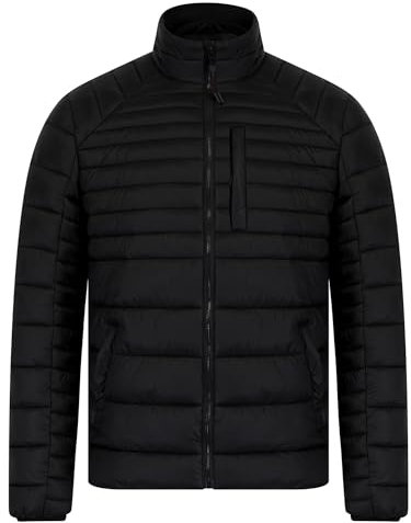 Tokyo Laundry Men's Ector Multi Zip Pocket Funnel Neck Quilted Puffer Jacket