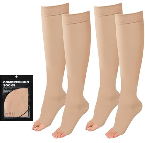 Evolyline 2Paar Medizinische Kompressionsstrümpfe Damen Herren 20-30 Mmhg | Medizinische Klasse 2 Kompressionssocken Thrombosestrümpfe Damen Flug, Stützstrümpfe Stützstrumpfhose Für Krampfader