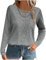 KUIH Ladies Jumpers Dressy Tops to Wear with Jeans Elegant Tops for Women Work Tops for Women UK Long Sleeve Tunic Tops for Women UK Casual Tops for Women UK Women Waffle Tops Long Sleeve Blouses