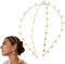 Gold Headband Pearl Headbands for Women Fashion Hair Band Metal Skinny Thin Vintage Head Bands for Girls 4019