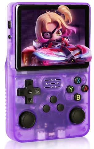 AUFGLO Console di gioco portatile retrò Console di gioco retrò aggiornata, schermo IPS da 3,5 pollici Lettore video 64g 15.000+ giochi con sistema Linux Open Source Console di gioco portatile retrò