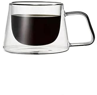 XFZJCHAP Tasse à Eau Transparente à Double Fond, Tasse à café, Lait, Whisky, thé, bière, Cocktail résistant à la Chaleur, Vodka, Tasse à vin, Verres, gobelets