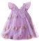UUAISSO Vestito Tutu Bambina Senza Maniche Vestito Tulle Farfalla Ricamo Festa Compleanno Principessa Vestito Estivo Viola 3-4 anni