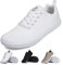 WEXITO Barefoot Femme Chaussures Minimalistes Homme Pieds Larges Nus Baskets Shoes Fitness Orthopedique Marche Sport Deadlift Légères Respirant Antidérapant Blanc 38
