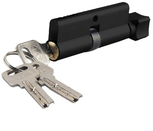 Cilindro serratura 70 mm per porte in legno da interni con 3 chiavi e vite di fissaggio, design unico