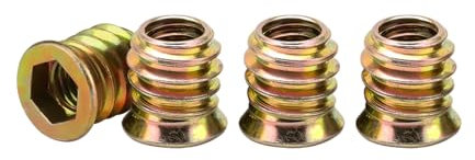 Drenky Insertos de Madera 40 Piezas M4x10mm Tuercas de Inserción Roscadas en Aleación de Zinc, Tuercas para Madera y Insertos Tuerca para Ensamblaje de Muebles