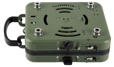 Kueohse Campingkocherköpfe Outdoor-Picknick-Gaskocher Faltbarer Tragbarer Doppelkopf-Gaskocher Picknick-Hot Pot Winddicht