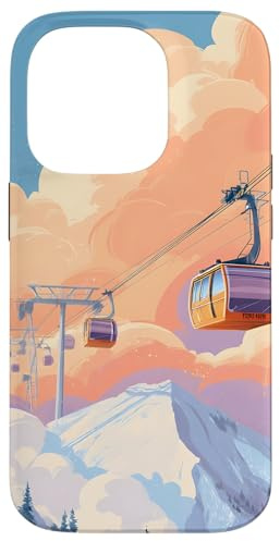 Skigebiet Seilbahn Berge Schnee Natur Hülle für iPhone 14 Pro