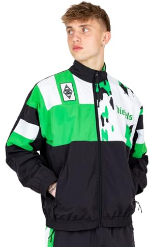 Borussia Mönchengladbach Retro Jacke „1995“ Schwarz | Offizieller Fanartikel Fohlenshop | Gladbach Trainingsjacke 90er Stil