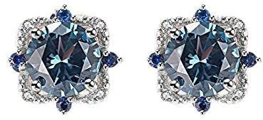 CMBSSTFC Ohrstecker Damen Blauer Topas Edelstein Hochzeit Schmuck Accessoires