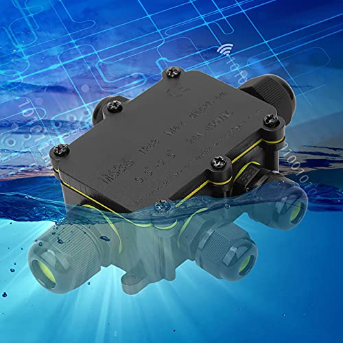 Aramox Boîte de Jonction IP68, Boîtier de Connecteur de Câble électrique Sous-marin en Plastique pour Lumières de Piscine de Jardin 450VAC 24A, Boîte de Câblage étanche de 5 M de Profondeur avec