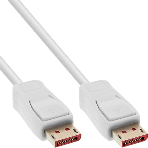 InLine DisplayPort 1.4 Kabel, 8K 60Hz, UHD 4K 120Hz HDR, weiß, vergoldete Kontakte, 1m, 17201W
