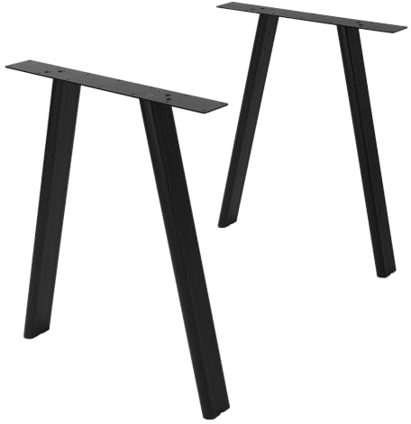 ML-Design Tischbeine Metall Schwarz 2er Set, Tischgestell Outdoor wetterfest, Tischfüße A-Form, Tischkufen aus Stahl, Schreibtischbeine Untergestell Möbelfüße für Esstisch Schreibtisch, 60x72 cm Flach