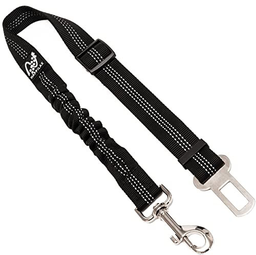 Happilax Hundesicherheitsgeschirr für das Auto, Verstellbarer Hundegurt 45-70cm, Auto-Gurt-Adapter für Sicherheitsgeschirre Schwarz