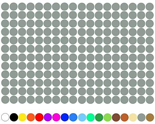 100 Stück Klebepunkte Punkte Kreise Aufkleber Punkt Inventur Folie Markierung K018 (074 Mittelgrau, 5mm)