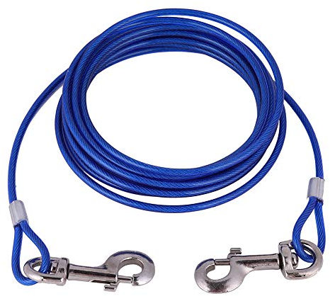 Correa de Perro Cuerda Pesado Prevenir Masticación Cuerda Larga de Seguridad para Mascotas Cuerda 5mm * 5m Azul Rojo Socialme-EU[Azul]