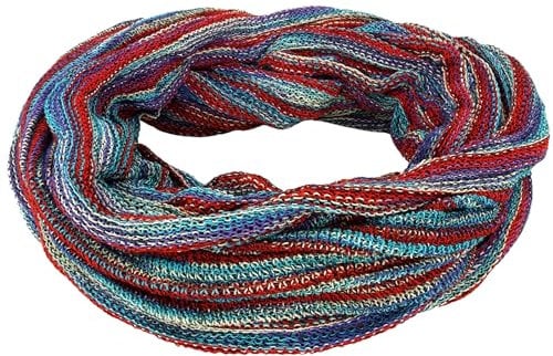 GURU SHOP Weicher Loop Schal/Stola, Magic Loopschal, Weste - Blau/rot, Herren/Damen, Baumwolle