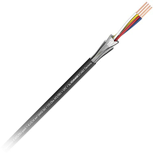 Sommer Cable DMX SC-Semicolon 4 AES/EBU 4x 0,14mm² Kabel -Ø 5,20mm - 520-0141 (1m+, PVC schwarz)