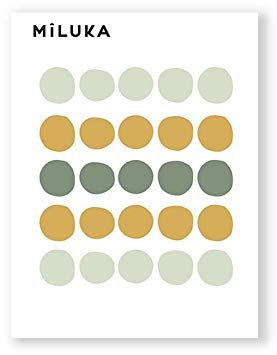 MILUKA Wandtattoo Kinderzimmer Deko Punkte Grün - Wandsticker Kinderzimmer Jungen Kreis Babyzimmer Deko Junge - Wandaufkleber Kinderzimmer Mädchen oder Junge - Grün, Senfgelb 75 Stück