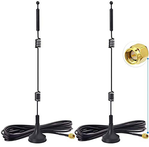 Bingfu WiFi Aerial Dual Band 2.4GHz 5.8GHz 9dBi Magnetic Base SMA WiFi Antenna(2-Pack) for Wireless Video Surveillance Recorder Truck Trailer Rear View Backup Reversing Monitor
