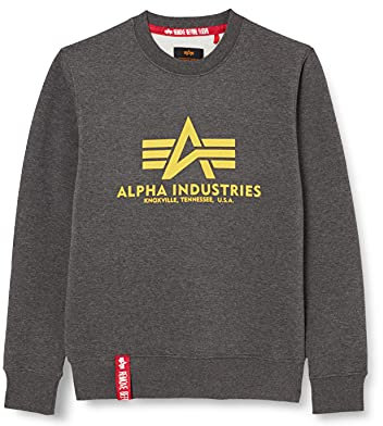 Alpha Industries Basic Sweater Sweatshirt für Herren Charcoal Heather