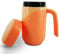 Klaraber Ceramic Travel Mug 12oz, 350ml Ceramic Liner Insulated Mug with Leak Proof Lid and Handle, Perfect for Coffee or Tea, Suitable for Using at Home, Office or School(Orange)