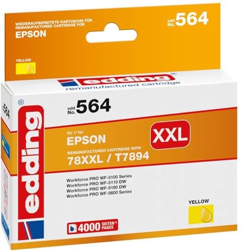 edding Druckerpatrone ersetzt Epson 78XXL, T7894 Kompatibel Gelb EDD-564 18-564