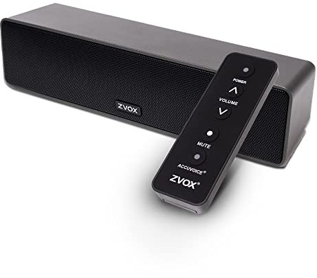 ZVOX AccuVoice AV100 Compact TV Soundbar Speaker with 6 Levels of Voice Boost, Black