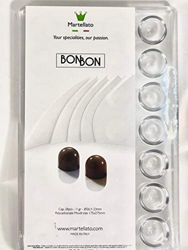 Martellato Pralinenform CLASSIC BON für 28 wunderschöne Halbkugel-Pralinen, Transparent, Polycarbonat