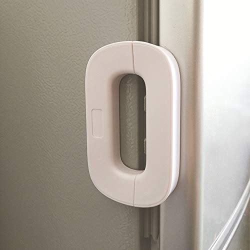 Fridge Locks for Children Refrigerator Lock Child Safety Refrigerator Lock Multi-Function Lock Catch with 3M Adhesive, Used for Cupboard Door Drawer Closet (White)