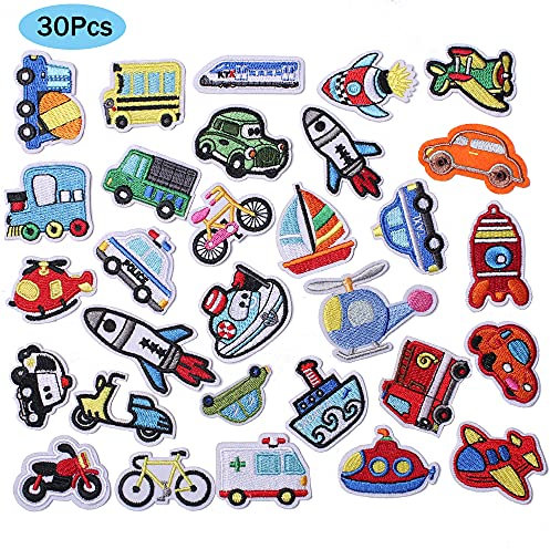 J.CARP 30 Stück Auto bestickt Aufbügler Patch für Kleidung Aufbügler Patches Aufnäher Patches für Kleidung Jacken Rucksäcke Mützen Jeans